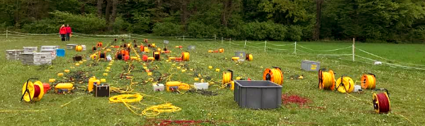 Seismisches Messprofil im Feld